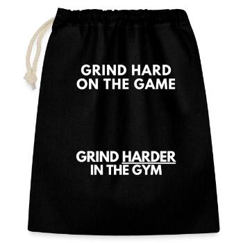 Grindez dur sur le jeu, grindez encore plus à la salle de sport - Sac cadeau 40 x 50 cm - noir - Devant
