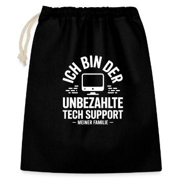 I'm the unpaid tech support - Gift Bag 40 x 50 cm - black - Front