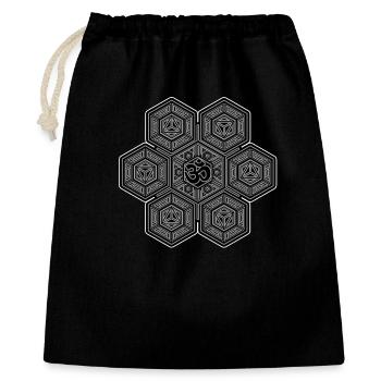 Om Mandala Pattern Aum Symbole Yoga Méditation Goa - Sac cadeau 40 x 50 cm - noir - Devant