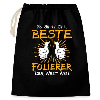 Folierer Geschenkidee - Geschenkbeutel aus Baumwolle (40 x 50 cm) - Schwarz - Vorne
