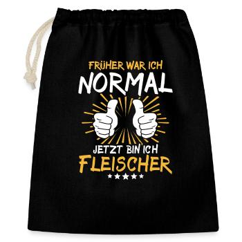 Fleischer Spruch - Geschenkbeutel aus Baumwolle (40 x 50 cm) - Schwarz - Vorne