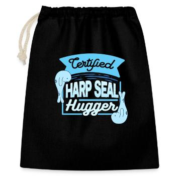 Sattelrobbe Robben Certified Harp Seal Hugger - Gift Bag 40 x 50 cm - black - Front