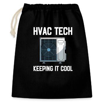 HVAC Tech Keeping It Cool Spruch Techniker - Geschenkbeutel aus Baumwolle (40 x 50 cm) - Schwarz - Vorne