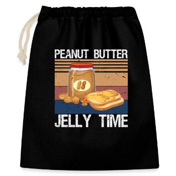 Peanut Butter Jelly Time - Geschenkbeutel aus Baumwolle (40 x 50 cm) - Schwarz - Vorne