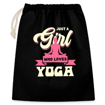 Mädchen mit Yoga-Leidenschaft - Geschenkbeutel aus Baumwolle (40 x 50 cm) - Schwarz - Vorne