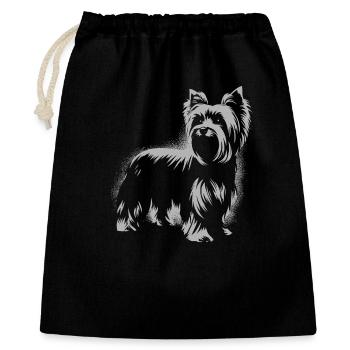 Yorkshire Terrier Design für Hundefreunde - Geschenkbeutel aus Baumwolle (40 x 50 cm) - Schwarz - Vorne