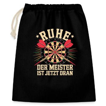  Ruhe Der Meister Ist Jetzt Dran Dartscheibe - Geschenkbeutel aus Baumwolle (40 x 50 cm) - Schwarz - Vorne