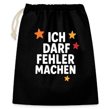 J’ai le droit de faire des erreurs, le courage d’apprendre - Sac cadeau 40 x 50 cm - noir - Devant