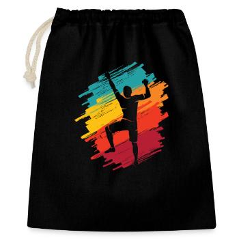 Escalader des montagnes Escaladeur rétro Bloc - Sac cadeau 40 x 50 cm - noir - Devant