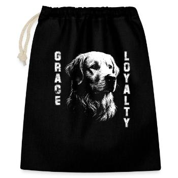 Golden Retriever stilvolles Design - Geschenkbeutel aus Baumwolle (40 x 50 cm) - Schwarz - Vorne