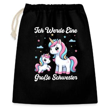 Grande sœur licorne amoureuse aînée - Sac cadeau 40 x 50 cm - noir - Devant