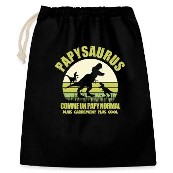 Papysaurus comme Un Papy Normal humour - Sac cadeau 40 x 50 cm - noir - Devant