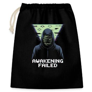 Awakening Failed – Retro Cyber Glitch - Geschenkbeutel aus Baumwolle (40 x 50 cm) - Schwarz - Vorne