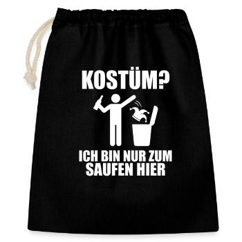 COSTUME ? Ici uniquement pour boire – Anti-Carnaval - Sac cadeau 40 x 50 cm - noir - Devant