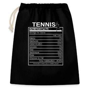 Drôle de tennis Faits nutritionnels Travail acharné - Sac cadeau 40 x 50 cm - noir - Devant