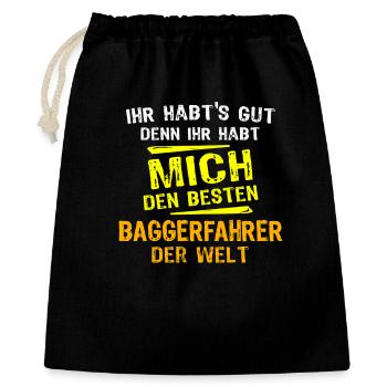 Excavator Driver Gift - Gift Bag 40 x 50 cm - black - Front