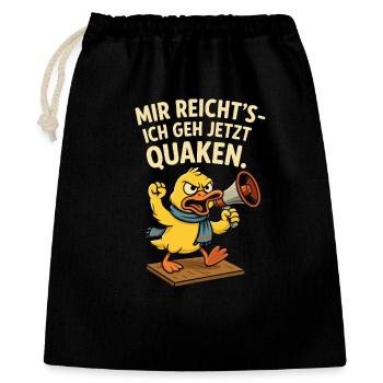 Un canard en colère en disant « Je vais mourir » - Sac cadeau 40 x 50 cm - noir - Devant
