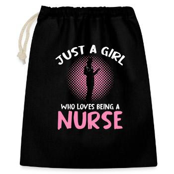 Juste une infirmière – Demi-teinte rose - Sac cadeau 40 x 50 cm - noir - Devant