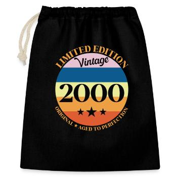 2000er Vintage-Geburtstagsgeschenk - Geschenkbeutel aus Baumwolle (40 x 50 cm) - Schwarz - Vorne
