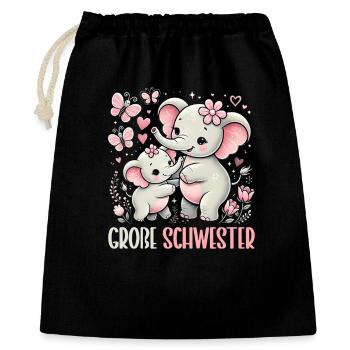 Big Sister Elephants Older Sibling - Gift Bag 40 x 50 cm - black - Front