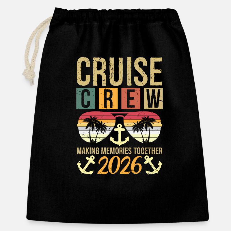 Cruise Crew 2026 Making Memories Together Vacation - Geschenkbeutel aus Baumwolle (40 x 50 cm) - Schwarz