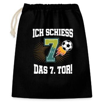 Je marque le 7e but drôle, le football drôle du 7e anniversaire - Sac cadeau 40 x 50 cm - noir - Devant