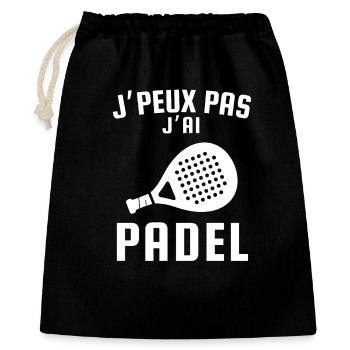 Je peux pas j ai padel - Sac cadeau 40 x 50 cm - noir - Devant