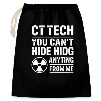 CT Tech: Nichts zu verbergen - Geschenkbeutel aus Baumwolle (40 x 50 cm) - Schwarz - Vorne