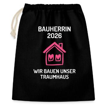 Construire votre propre maison constructeur 2026 - Sac cadeau 40 x 50 cm - noir - Devant