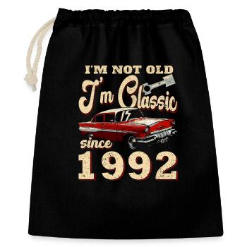 Voiture classique de 1992 pas vieille - Sac cadeau 40 x 50 cm - noir - Devant