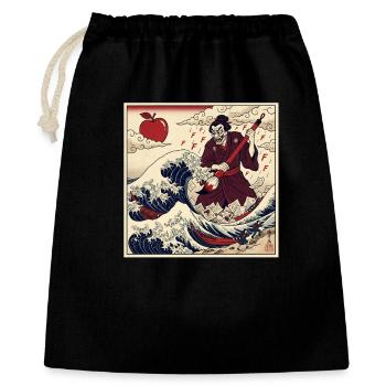 F Notes du professeur samouraï Vague de tsunami - Sac cadeau 40 x 50 cm - noir - Devant
