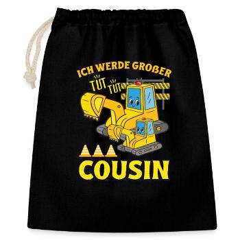 I Will Big Cousin 2024 Excavator Soon Bigger - Gift Bag 40 x 50 cm - black - Front