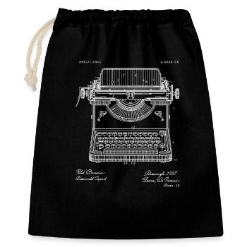 Vintage Typewriter Blueprint - Gift Bag 40 x 50 cm - black - Front