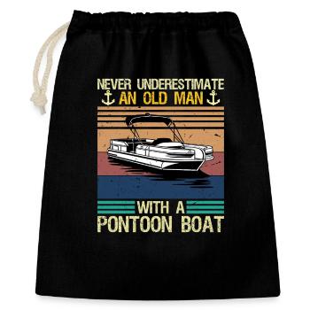 Never Underestimate An Old Man With Pontoon Boat - Gift Bag 40 x 50 cm - black - Front