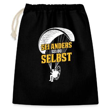 Gleitschirm SEI ANDERS SEI DU SELBST Lustiges - Geschenkbeutel aus Baumwolle (40 x 50 cm) - Schwarz - Vorne