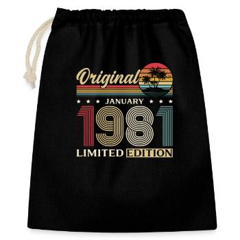 45th Birthday Original January 1981 - Gift Bag 40 x 50 cm - black - Front
