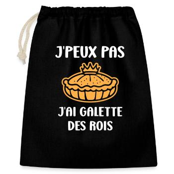Humour galette des rois - Sac cadeau 40 x 50 cm - noir - Devant