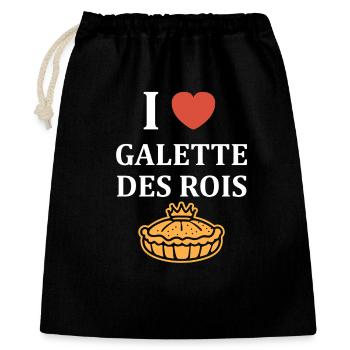 Humour galette des rois - Sac cadeau 40 x 50 cm - noir - Devant