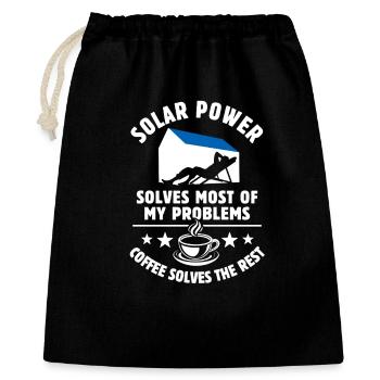 Solar Power solves most of my Problems - Kaffee - Geschenkbeutel aus Baumwolle (40 x 50 cm) - Schwarz - Vorne