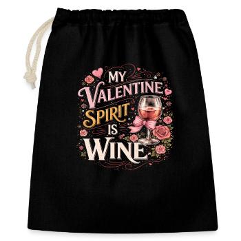 Valentine's spirit is wine - Gift Bag 40 x 50 cm - black - Front