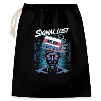 Signal a perdu le design de bugs rétro de science-fiction - Sac cadeau 40 x 50 cm - noir - Devant