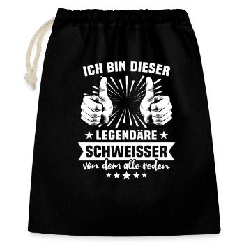 Schweisser Legende - Geschenkbeutel aus Baumwolle (40 x 50 cm) - Schwarz - Vorne