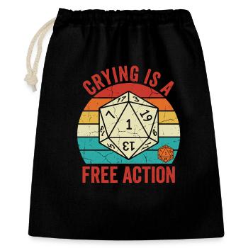 Pleurer est une action gratuite – Conception de jeux de rôle sur table - Sac cadeau 40 x 50 cm - noir - Devant