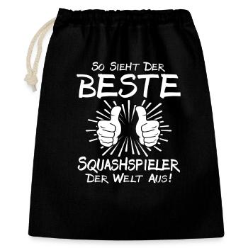 Meilleur joueur de squash - Sac cadeau 40 x 50 cm - noir - Devant