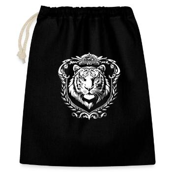Ornate Tiger Crest - Geschenkbeutel aus Baumwolle (40 x 50 cm) - Schwarz - Vorne