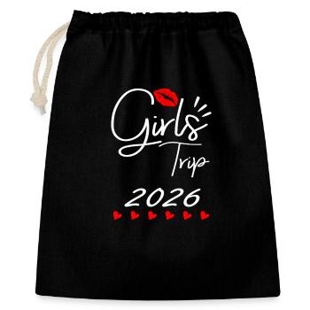 Girls Trip 2026 Mädelstour Mädlstrip Mädelstrip - Geschenkbeutel aus Baumwolle (40 x 50 cm) - Schwarz - Vorne