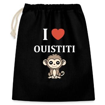 ouistiti - Sac cadeau 40 x 50 cm - noir - Devant