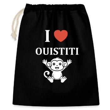 ouistiti - Sac cadeau 40 x 50 cm - noir - Devant
