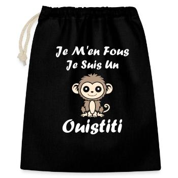 ouistiti - Sac cadeau 40 x 50 cm - noir - Devant
