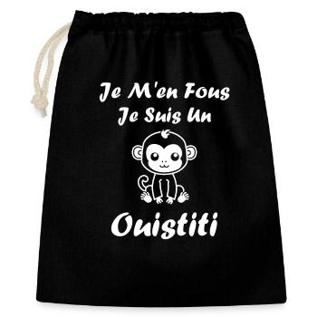 ouistiti - Sac cadeau 40 x 50 cm - noir - Devant